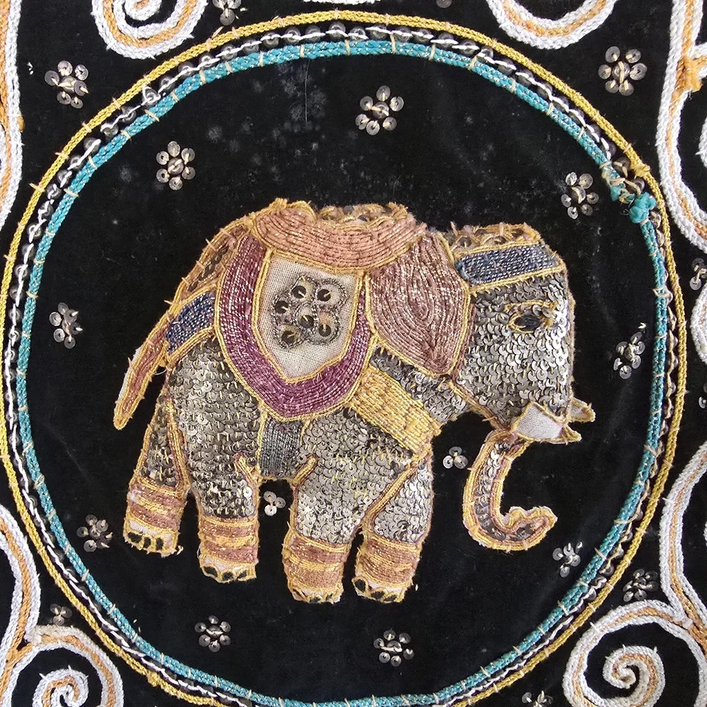 Vintage Carol Horn Workshop 🐘 Elephant 🐘 Vest Embellished Beads Sequins Ethnic